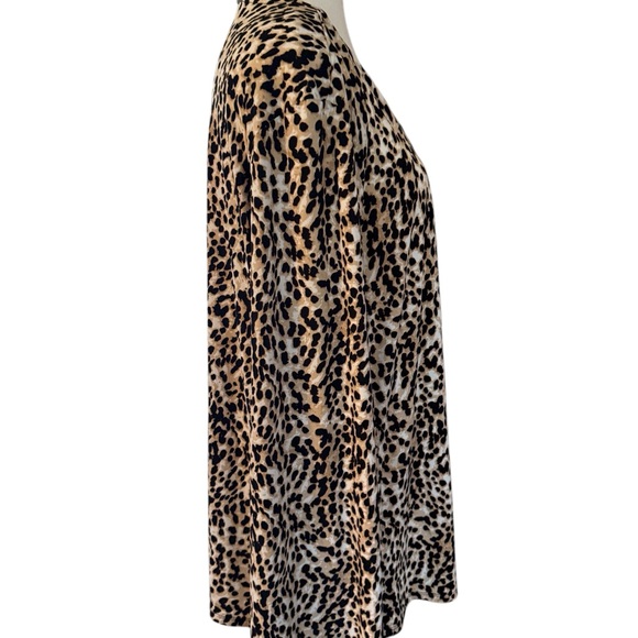 Cato Brown and Black Relaxed Graphic Animal Print Leopard Blouse - Picture 3 of 9